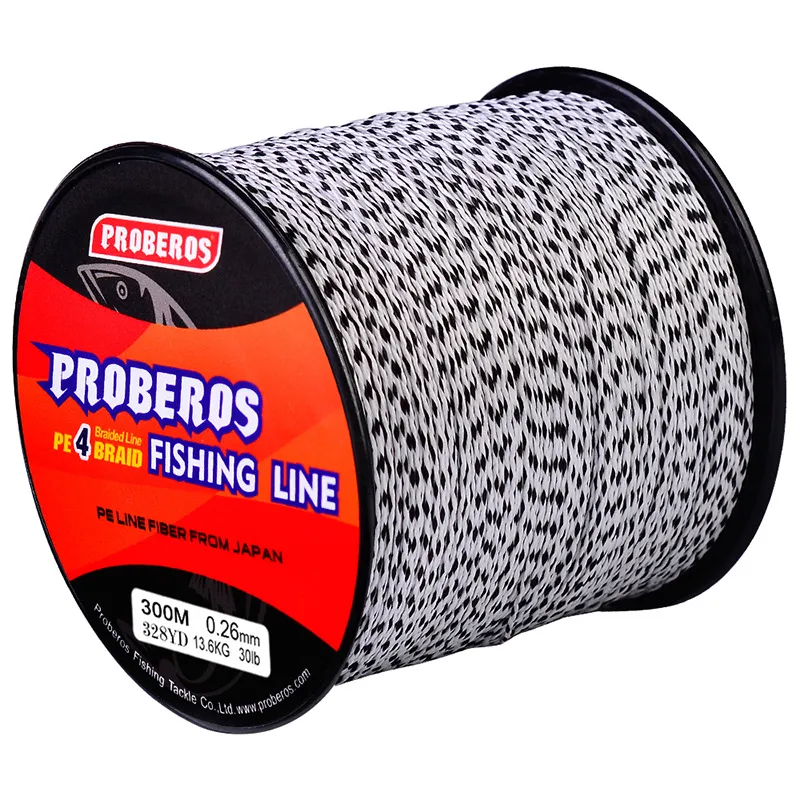 PROBEROS 4 Strands Multicolour Fishing Line 300M Braided Line X4 PE Line  Saltwater Rock Fishing Tackle