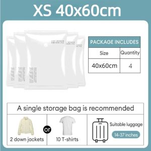 5pcs Travel Storage Resealable Vacuum Bags Vacuum Storage Bag Compression Bag With Pump
