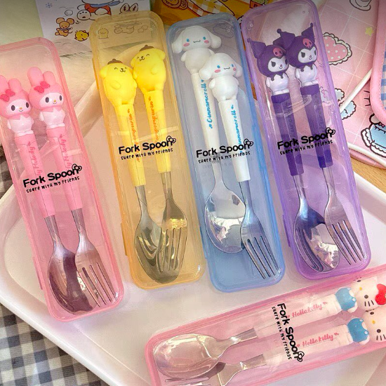 hello kitty kuromi melody cinnamoroll spoon set for kids | Lazada PH