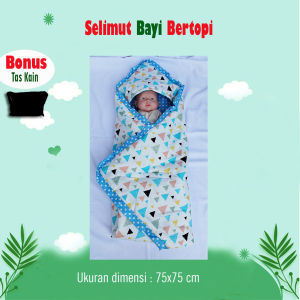 FREE TAS !! Selimut Bayi Topi baby blanket hoodie blanket baby kado lahiran bayi