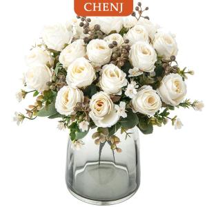 [COD] CHENJ ช่อดอกไม้ประดิษฐ์ดอกกุหลาบงานแต่งงานช่อดอกไม้ประดับห้องจัดงานเทศกาลแจกันซุ้มบอนไซประดับสวนกลางแจ้งแบบทำมือกล่องของขวัญ