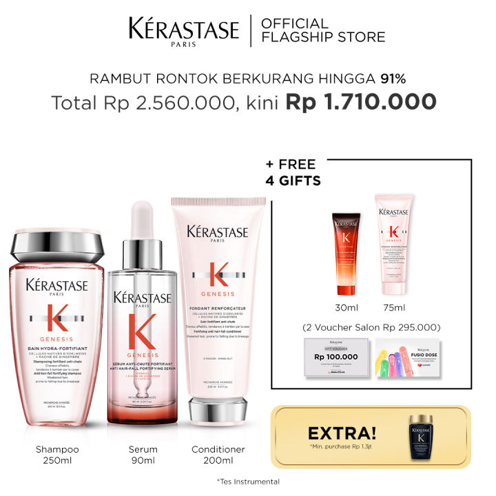 Kerastase Anti Hair Fall Set Bain Hydra Genesis Shampoo Rambut Rontok