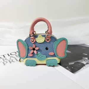 กระเป๋าหนังแท้น่ารักพวงกุญแจเครื่องประดับในรถยนต์กระเป๋ารูปช้างเล็กๆสำหรับผู้หญิงกระเป๋าเก็บของขวัญสำหรับตกแต่ง