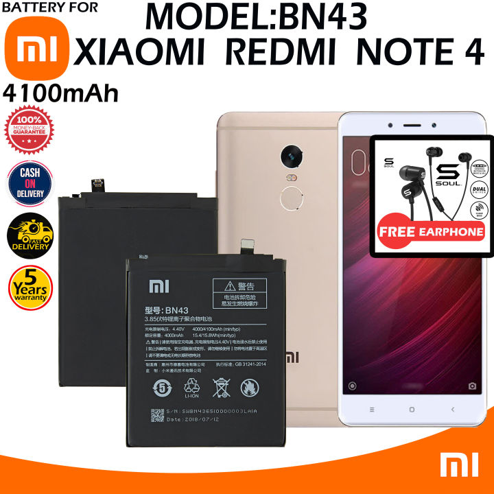 Xiaomi Redmi Note 4X Snap Dragon Battery Model BN43 100%Original