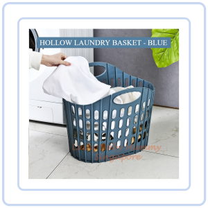 【Pure Care】 Hollow Laundry Basket | Portable Plastic Clothes Storage Hamper with Handles