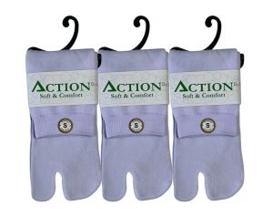 12 Pasang Kaos Kaki Jempol Putih Telapak Hitam Wanita Kaos Kaki Muslimah Wanita Jempol Nilon