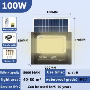 300W Lampu Tenaga Surya Lampu Tenaga Surya Luar Ruangan Super Penerangan Lampu Sorot Lampu Sorot Tahan Air Kontrol Jarak Jauh Lampu Taman