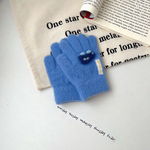 Cartoon Car Baby Gloves Winter Thick Knit Warm Boy Girl Full Finger Mittens Outdoor Windproof Toddler Kids Five Finger Gloves