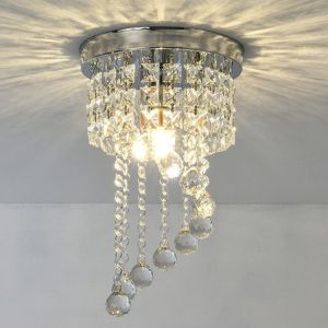 3-color Nordic modern circular crystal chandelier dining room bedroom living room entrance lighting decoration corridor crystal ceiling chandelier