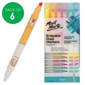 Bộ 6 Bút Erasable Dual Marker Mont Marte - Có Thể Xoá Được MMPM0041