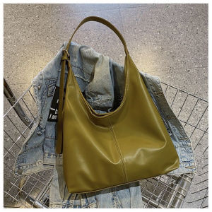 「Stock Ready In M’Sia」Spot New High-Capacity Model Retro Shoulder Bag Women Fashion Vintage Leather Commuter Tote Bag