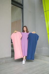 Daster Terbaru 2025 Kekinian Long Busui Wanita Lengan Pendek