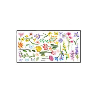 PELLETIZING Beautiful Flowers Butterfly Wall Stickers Double Sided Self-adhesive Decorative Wall Decal Wall Decoration Colorful Wallpaper Window