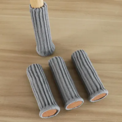 🇸🇬Knitted Chair Legs Cover Socks Furniture Feet Leg Covers Floor Protector Non Slip Anti Noise
