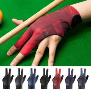 GOOD MOOD BEAUTY 1Pcs Left Right Hand Billiards Glove Non Slip Stickers Elasticity Cloth Three Finger Glove Durable Open-finger Snooker Accessory Billiard