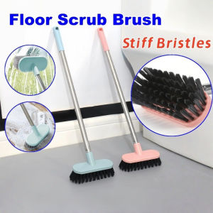 Long Handle Floor Scrub Brush Stiff Bristles Bathroom Hardwood Floor Scrubber Multi-Purpose Cleaning Brush