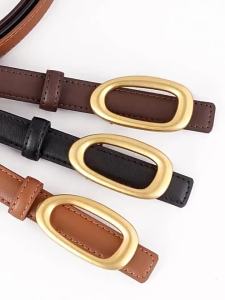 New womens genuine leather belt Live stream hot-selling jeans with decorative waistband versatile womens dress belt