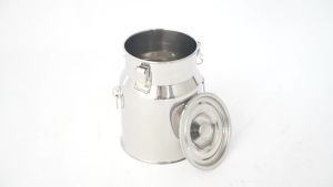 Milk Can 1-Gallon Milk Jug Container Stainless Steel Bucket with Sealed Lid and Carry Handle Airtight Food Storage Container for Home Farm Commercial Kitchen