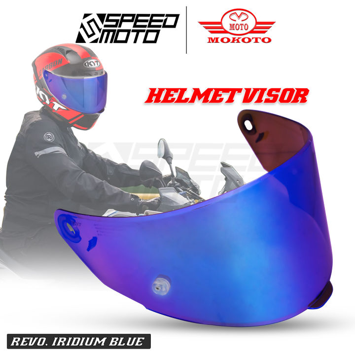 Visor iridium blue hot sale kyt tt course