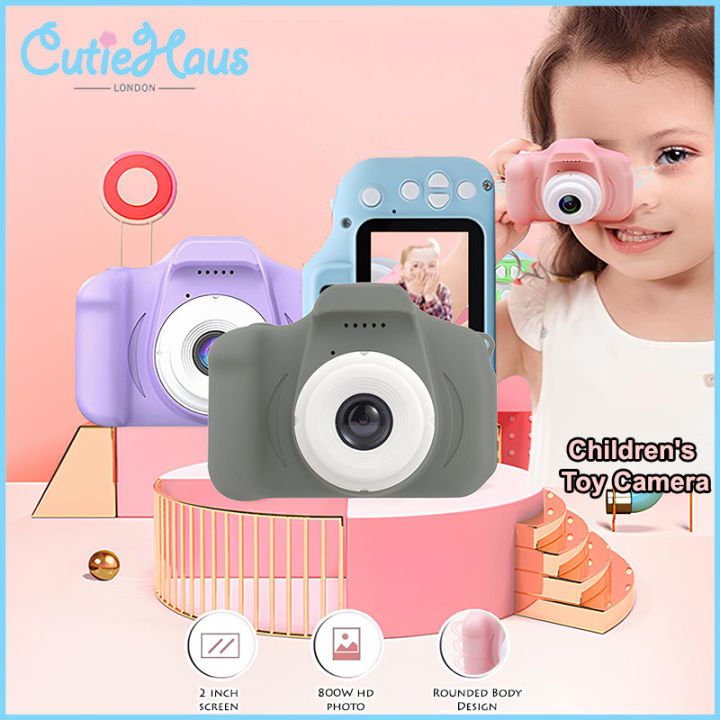 Cutiehaus Kids Mini Digital Camera 2 Inch Screen USB Charging 800W HD Selfie Camera Video Toy Photography Take Photos Cameras Child Kamera Digital Mini