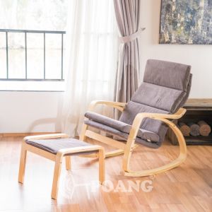 Ghế thư giãn | POANG | plywood óc chó/bạch dương | vải cotton | nâu | R67xS139xC86 cm