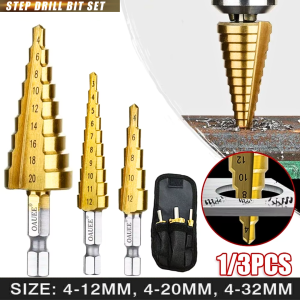 BERGARANSI Taffware Mata Bor pagoda untuk baja Titanium besi Spiral Drill Bits Coated 3 PCS
