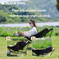 BLACKDOG DREAM MOON Black Lounger Portable Chair Outdoor Camping Ultralight Heavy Duty Reclining Relax Lounging Foldable Folding Chair 900D Oxford 7075 Aluminum up to 150kg Max Load Black Dog. 