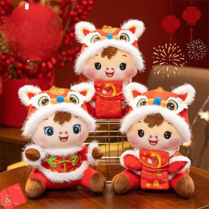 SWEET TIM รูปการ์ตูนสัตว์ ของเล่นม้าตุ๊กตา โชคดี 16/20/25 ซม. ตุ๊กตาโพนี่ ตัวแทนประจำปีใหม่ น่ารัก ม้าจักรราศีจีน เทศกาลฤดูใบไม้ผลิ