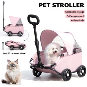 SG ️Ready stock️Foldable pet stroller lightweight sunshade easy to assemble and versatile suitable for small dogs and cats.