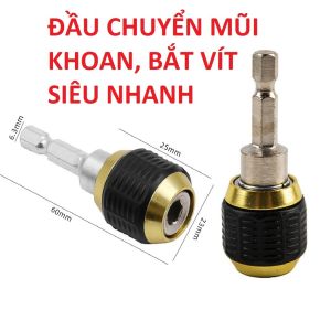 Đầu chuyển đổi Giữ Mũi Khoan Nhả Nhanh chuôi Lục Giác 1/4" 60mm Đầu kẹp máy khoan siết bulong vít LK247