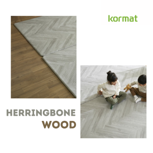 Kormat - HERRING WOOD 1.5CM thickness Playmat | 4 thick layers of protection | Double sided design