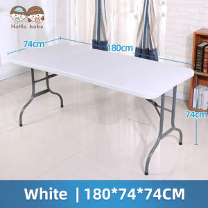 HAHA BABY Folding Table 6FT(180CM) Heavy Duty Foldable Table Outdoor Portable Folding Picnic Table Home Dining Table