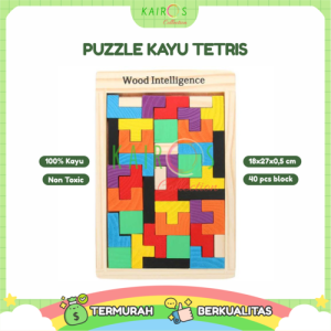 Puzzle Kayu Tetris / Mainan Edukasi Balok Kayu Tetris / Puzzle Tetris Russian