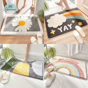 พรมเช็ดเท้า พรมสี่เหลี่ยม พรมกันลื่น พรมนิ่ม พรมแต่งห้อง พรมหน้าห้องน้ำ พรมมินิมอล 40x60 cm minimal พรมขนนุ่ม