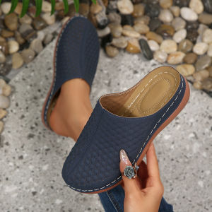 Free Shipping Plus-Size Outdoor Casual Thick-Soled WomenS Sandals Versatile Slip-On Design Hollowed-Out Lazy Shoes Wedge Heel