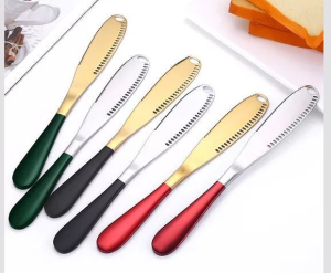 combo 2 dao  cắt bơ  quét bơ  cắt bánh mì inox 304 nhiều màu sang trọng - Dao phết tiện gọn phù hợp tay cầm - phụ kiên ăn sáng