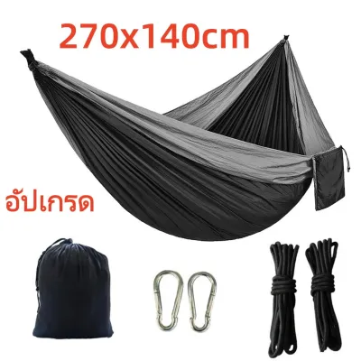 เปลยวนผู้ใหญ่ เปลญวนผ้าไหมน้ำแข็ง ตาข่ายระบายอากาศ เหมาะสำหรับใช้ภายนอกอาคาร เปลตั้งแคมป์กลางแจ้งแบ
