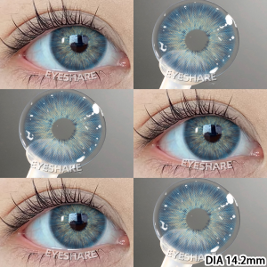 Eyeshare 1 cặp kính áp tròng nâu OMG nâu/xám/tím/xanh kính áp tròng nhỏ tặng kèm hộp đựng ống kính