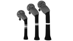 Golf Headcover Set 3pcs with High Qualtiy Double Layers Knit Elastic Yarn Snug Fit Golf Head Protector for Driver Fairway Wood and Hybrid Wood Decorate Your Golf Bags