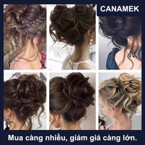 【CANAMEK】 Tổng hợp xoăn Bun lộn xộn Claw chignon Clip đàn hồi tóc scrunchies hairpieces Donut updo tóc miếng đối với phụ nữ
