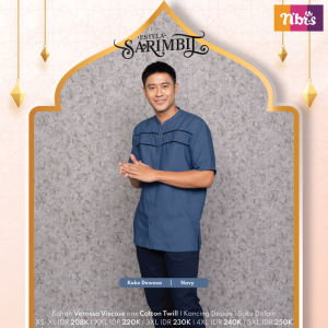Nibras Sarimbit Estela Baju Koko Pria Lengan Pendek Maroon Navy Baha Verossa Viscose Promo BIG SALE