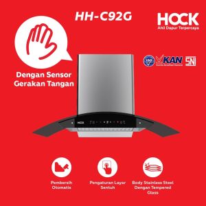 Hock Cooker Hood Penghisap Asap Dapur Tipe Chimney HH-C92G Alat Penghisap asap kompor