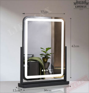 [SG Seller] Smart LED mirror 360 rotating makeup mirror three-color smart desktop with light beauty makeup mirror
