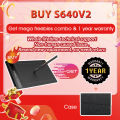 (VEIKK Official store) VEIKK S640 Digital Graphics Tablet 6 x 4 inch Ultra-Thin Drawing Pen Pad with 8192 Passive Stylus (Comes with a free Bag). 