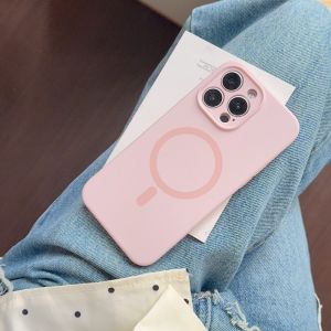 Soft Case Pastel Magnetik Magsafe Wireless Charging Liquid Silikon Slim Skin Candy Macaron Microfiber Bludru Frame Kamera Kompatibel Untuk IPhone 16 Plus Ip 16 Pro Max Ip 16e SE4 Ip 15 Plus Ip 15 Pro Max Ip 14 Plus Ip 14 Pro Max Skin Texture Friendly