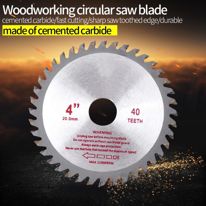 4inches 40T Teeth Cemented Carbide Circular Saw Blade Wood Cutting Tool ...