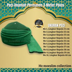 Kopiah Imamah Polos Premium Nyaman 3 Meter - Pilihan Warna & Ukuran