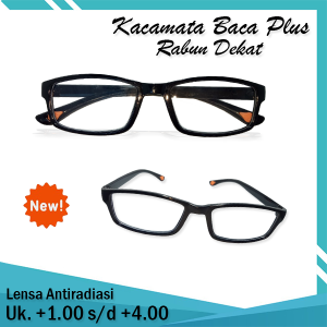 kacamata baca plus kacamata jarak dekat kacamata model pria dan wanita ukuran lensa +1.00 sampai +4.00