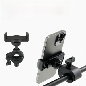 NOONOOR 360 Rotating Phone Holder Round Pipe Clamp Fixed Clip Handlebar Mount Adjustable Round Tube Clamp Phone Stand 5-7 Inch Phone