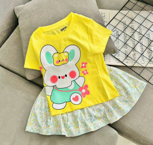 12-45kg bộ váy có quần trong cho bé gái thun coton xuất vải đẹp thấm hút mồ hôi 500